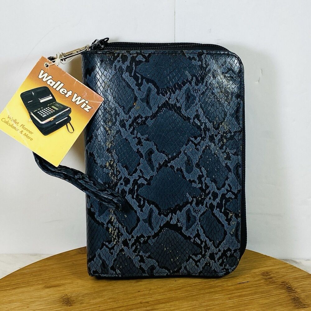 Vintage Wallet Wiz Snake Skin Design ( Wallet,planner,Calculator) NWT 2001